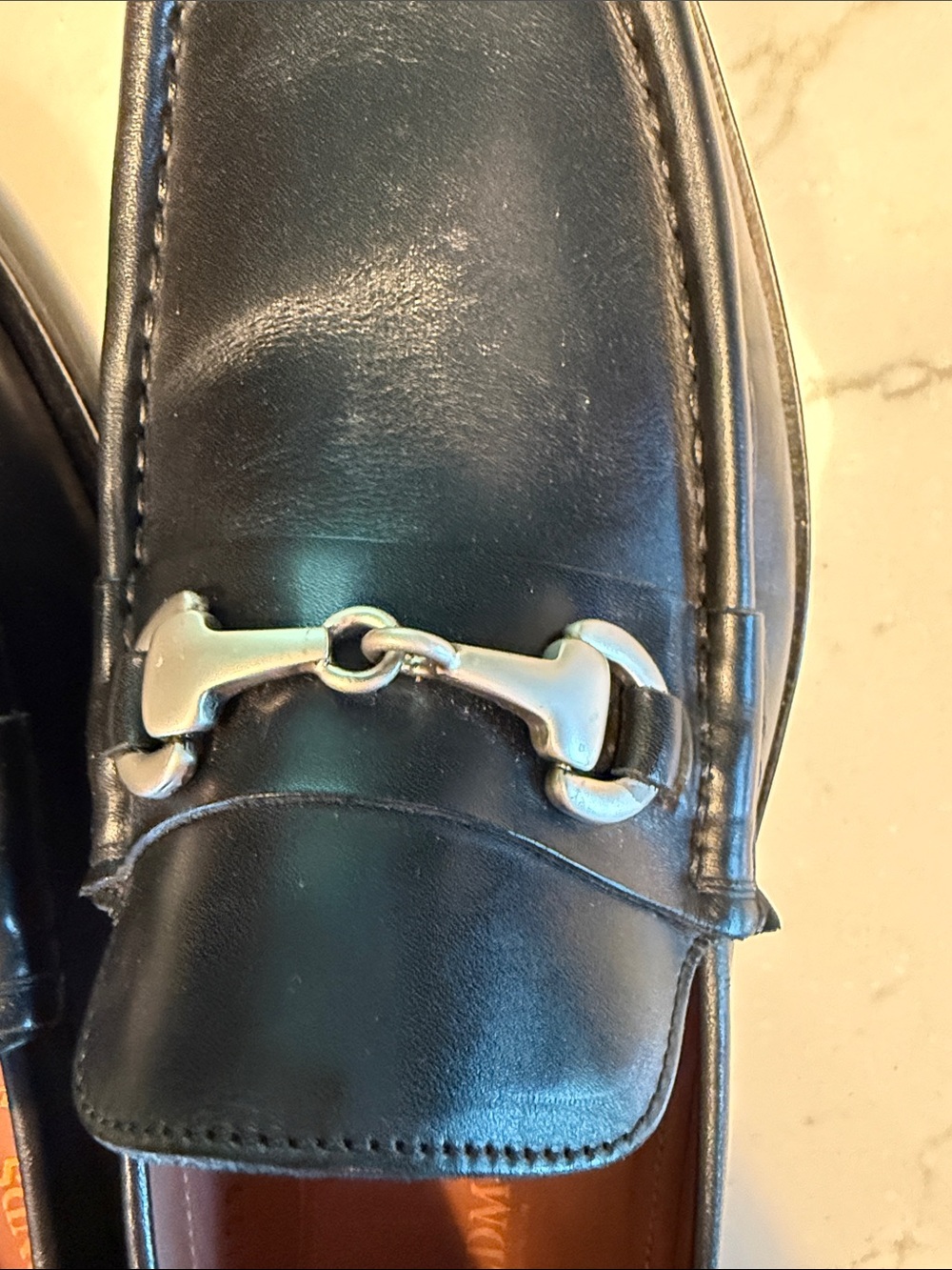 Allen Edmonds Black Leather Bit Loafers with Silver Hardware - Picture 7 of 7